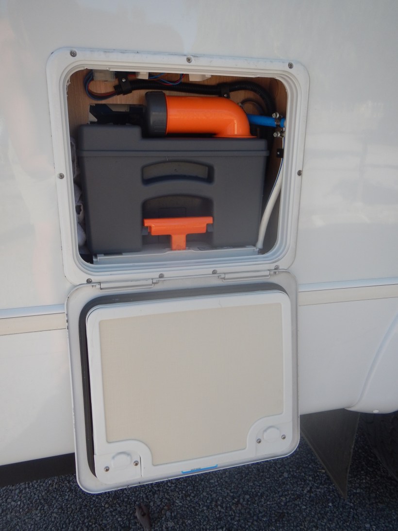 Standard European motorhome "porta-potty" system. Easy to manage and easy to find facilities where you can manage it.  