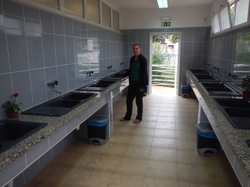 Dish washing station at a 5 star campground in Portugal.